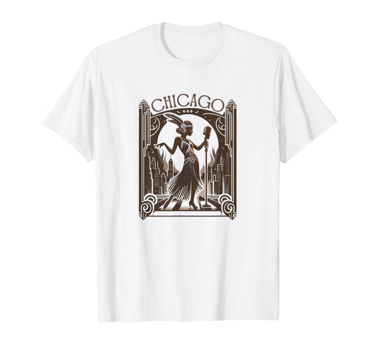 Chicago Jazz Art Deco 1920s Musical Theatre Musicals Flapper T-Shirt