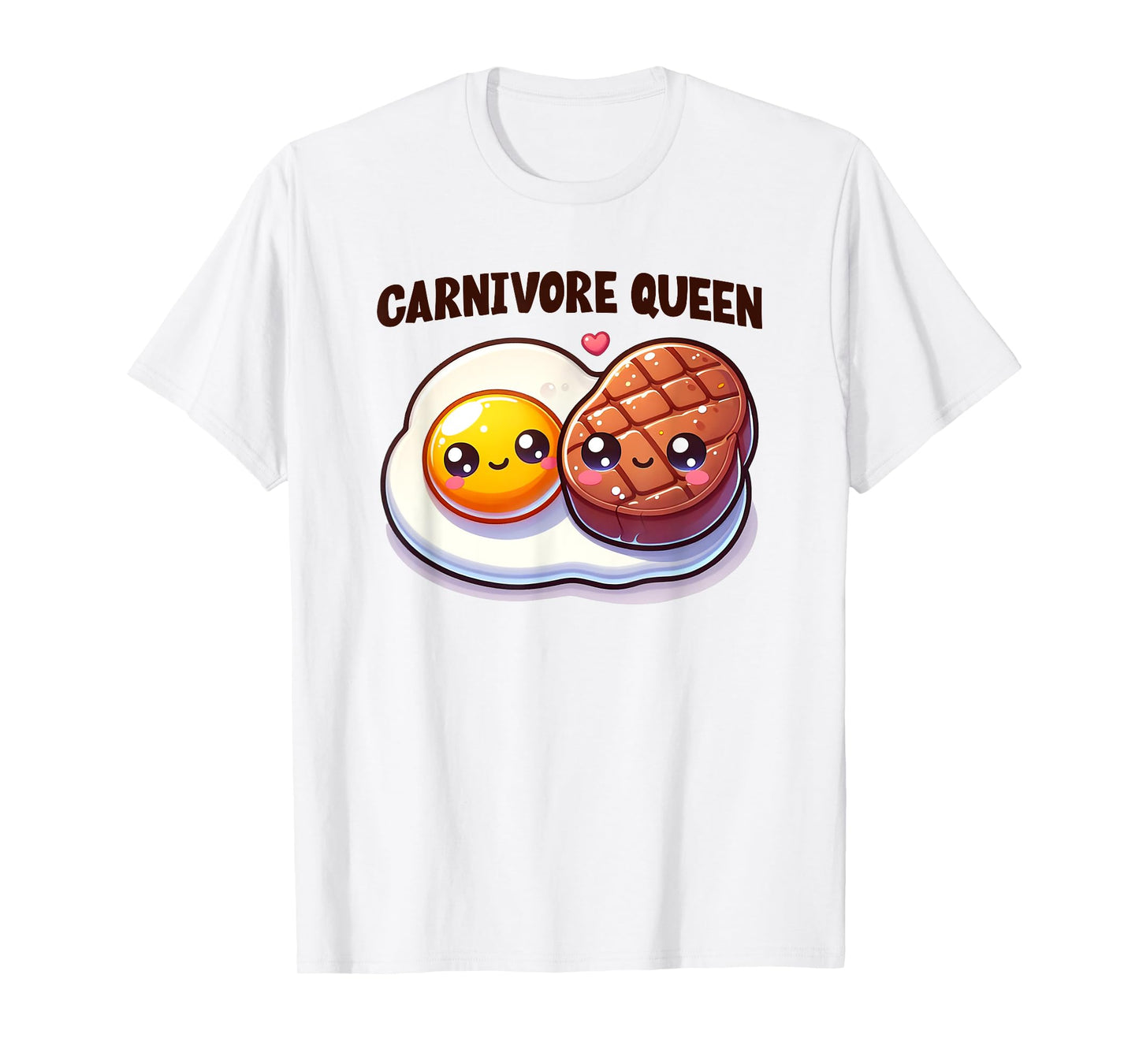 Carnivore Queen Keto Diet Cute Steak Egg Gym Fitness Workout T-Shirt