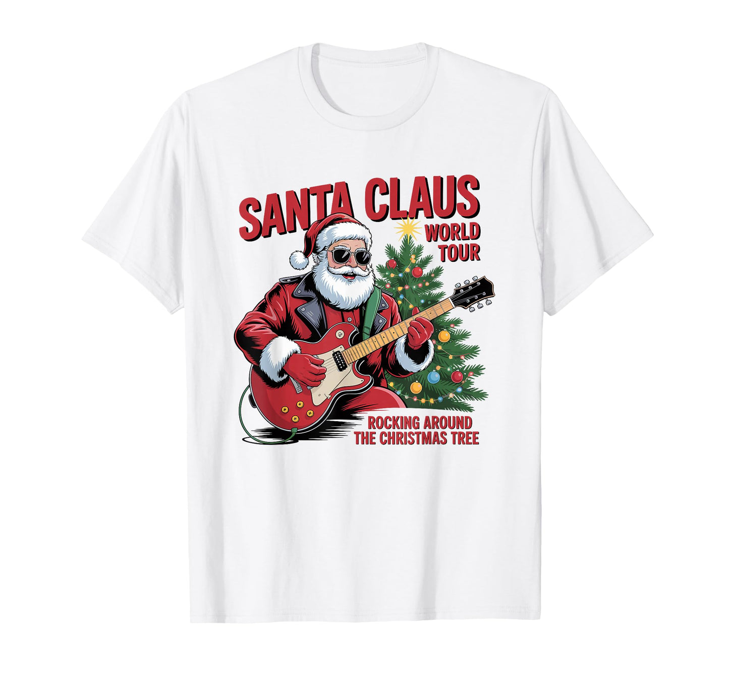 Santa Claus World Tour Rocking Around The Christmas Tree T-Shirt
