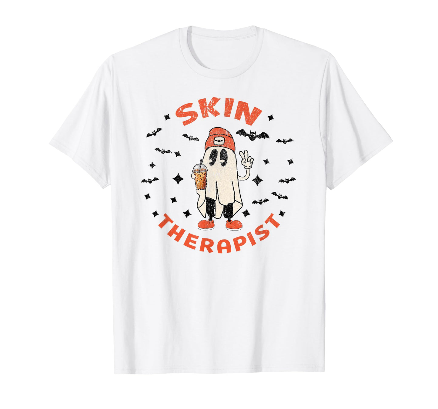 Halloween Esthetician Cosmetology Dermatology Ghost Fall T-Shirt