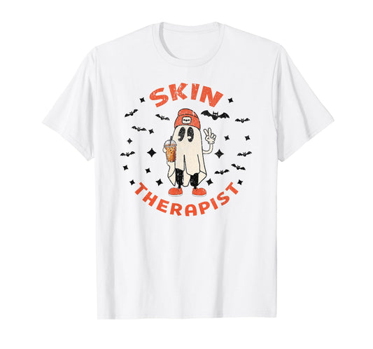 Halloween Esthetician Cosmetology Dermatology Ghost Fall T-Shirt