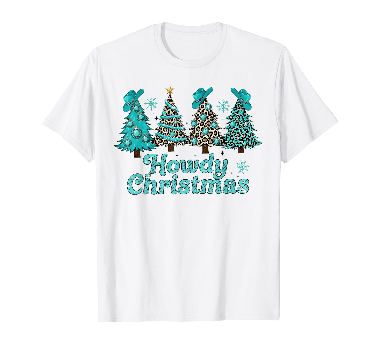 Christmas Tree Western Santa Hat Howdy Cowboy Men Women Kid T-Shirt