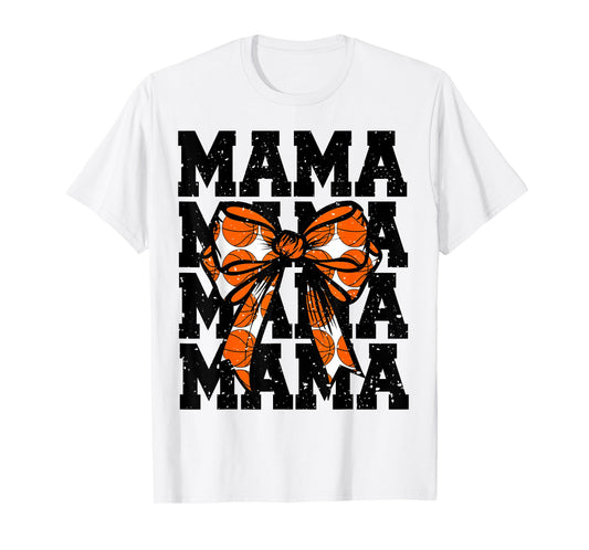 Basketball Mom Player Coquette Bow Game Day Team Lover Mama T-Shirt
