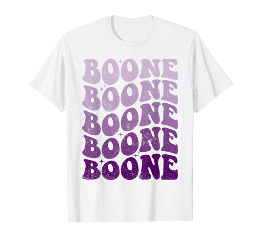 Boone Personalized Name Retro Groovy 80's Woman Kids Women T-Shirt