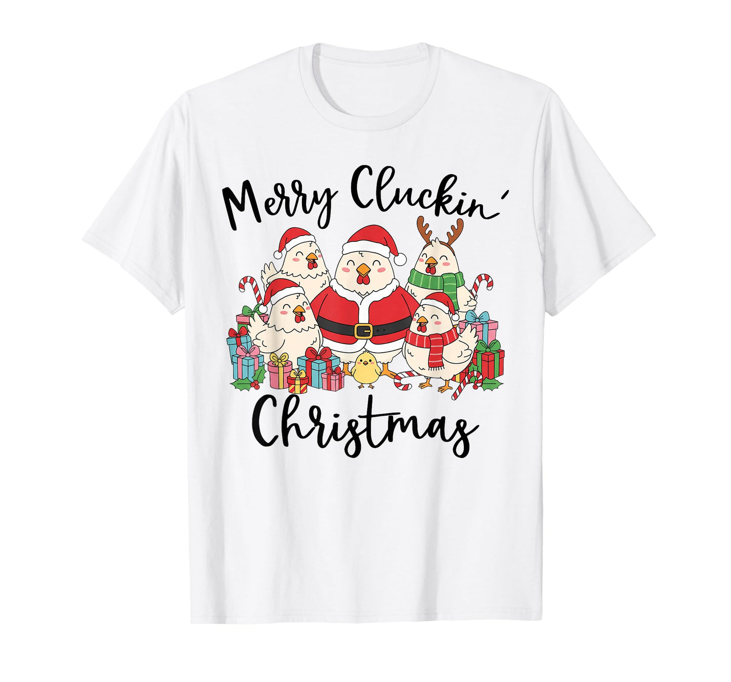 Merry Cluckin’ Christmas, Chicken Santa Hat, Chicken Lover T-Shirt