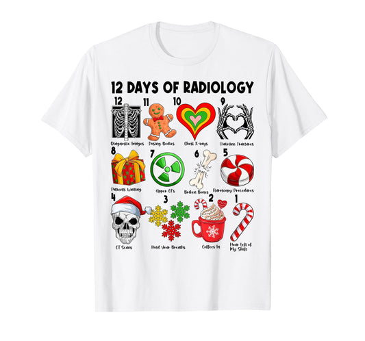 12 Days of Radiology Xray Tech CT MRI Merry Christmas PJS T-Shirt