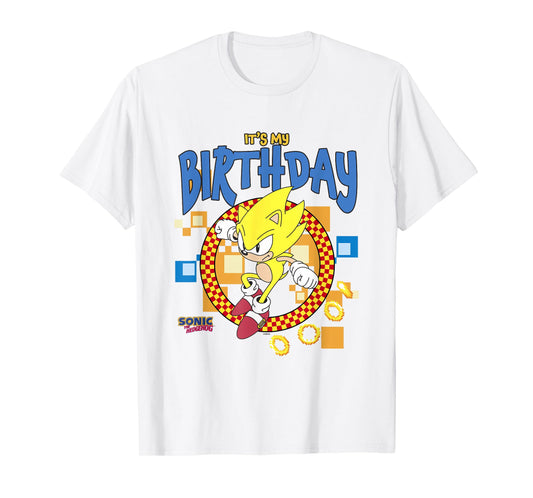Sonic The Hedgehog Birthday It's My B-Day Super Sonic T-Shirt