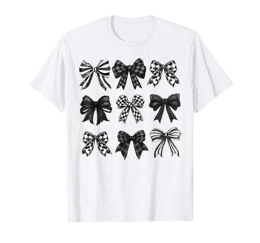 Coquette Bow and Ribbon Cute Graphic For Girl Women Trendy T-Shirt