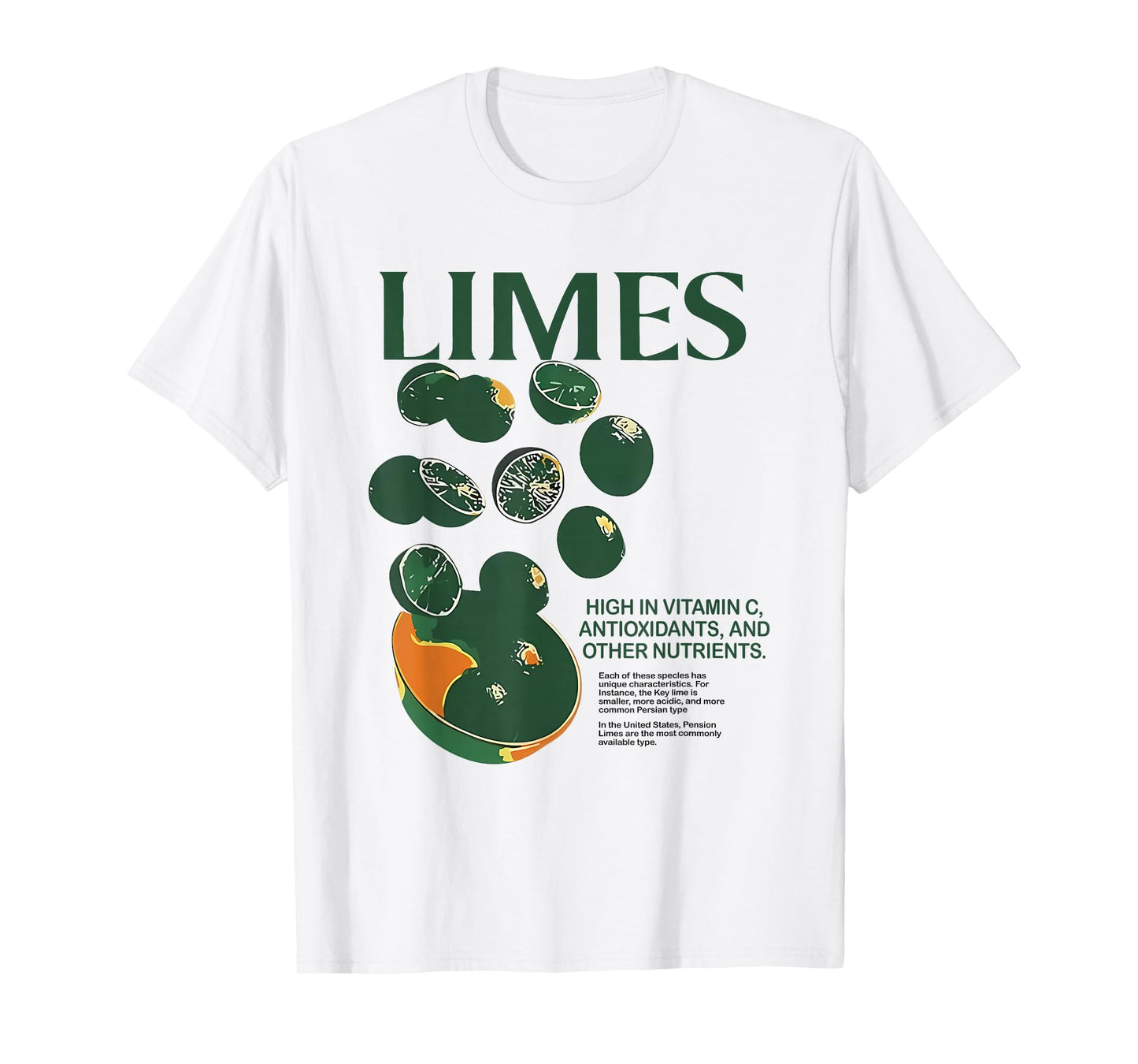 Retro Vintage Limes Graphic Vegetables Lemon Women and Men T-Shirt