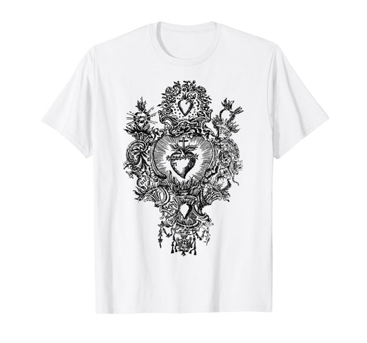 Devotion to the Sacred Heart of Jesus Vintage Catholic Art T-Shirt