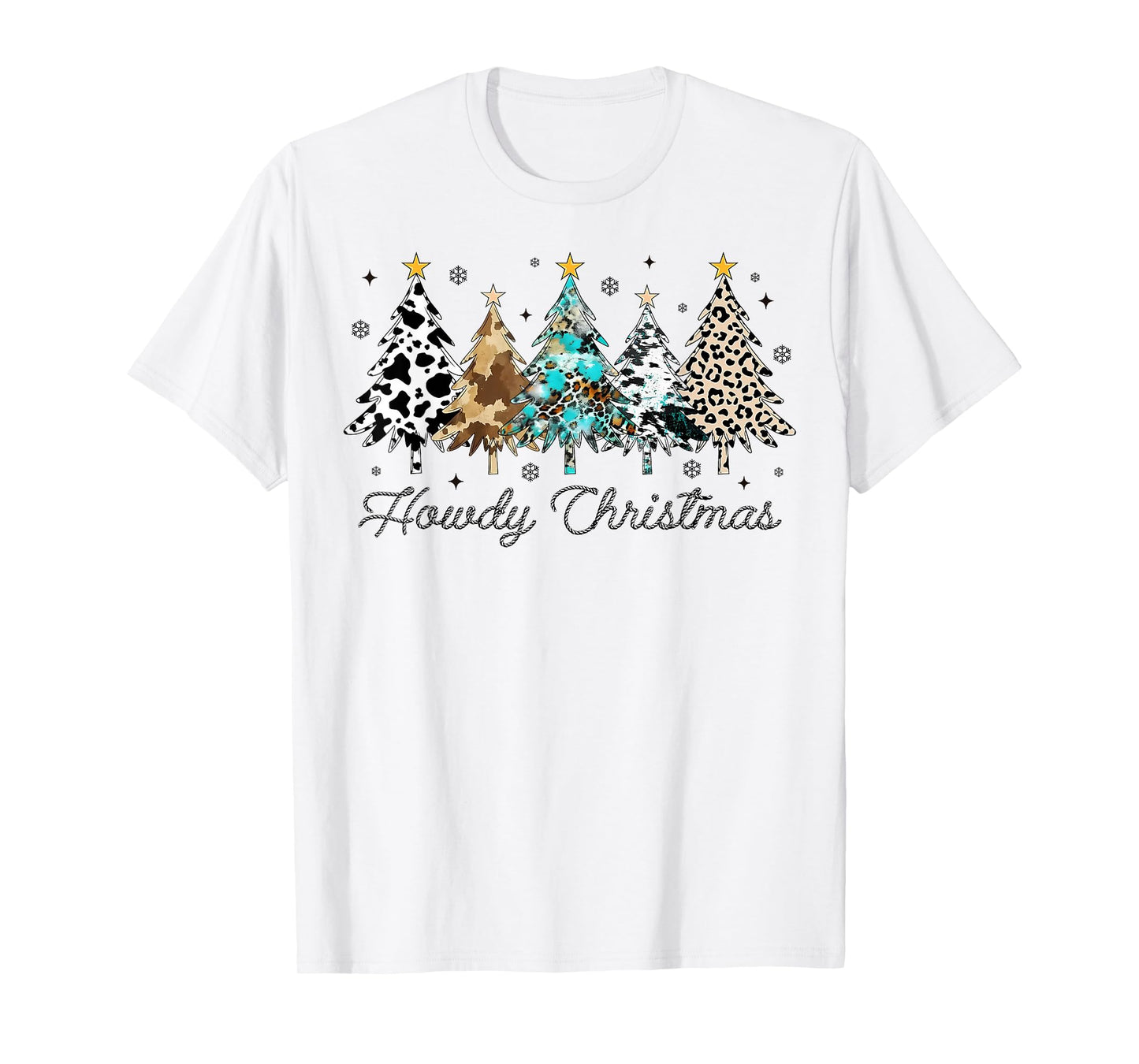 Howdy Christmas Western Cowboy Farm Lover Christmas Trees T-Shirt