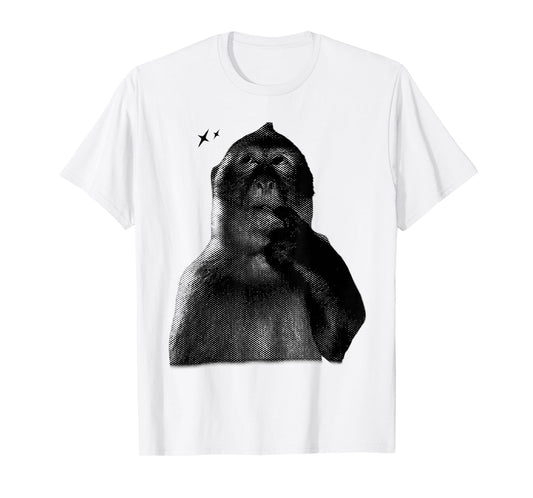 Funny Thinking Monkey Meme 2YK Graphic T-Shirt