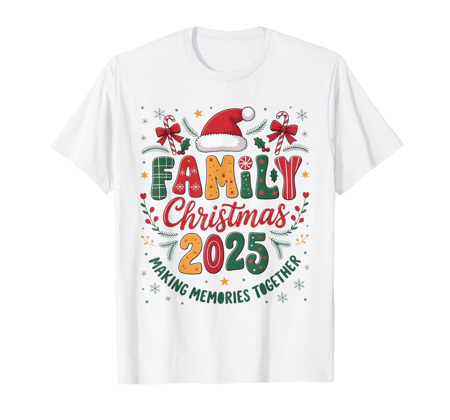Family Christmas 2025 Santa Hat Matching Outfit Xmas Squad T-Shirt
