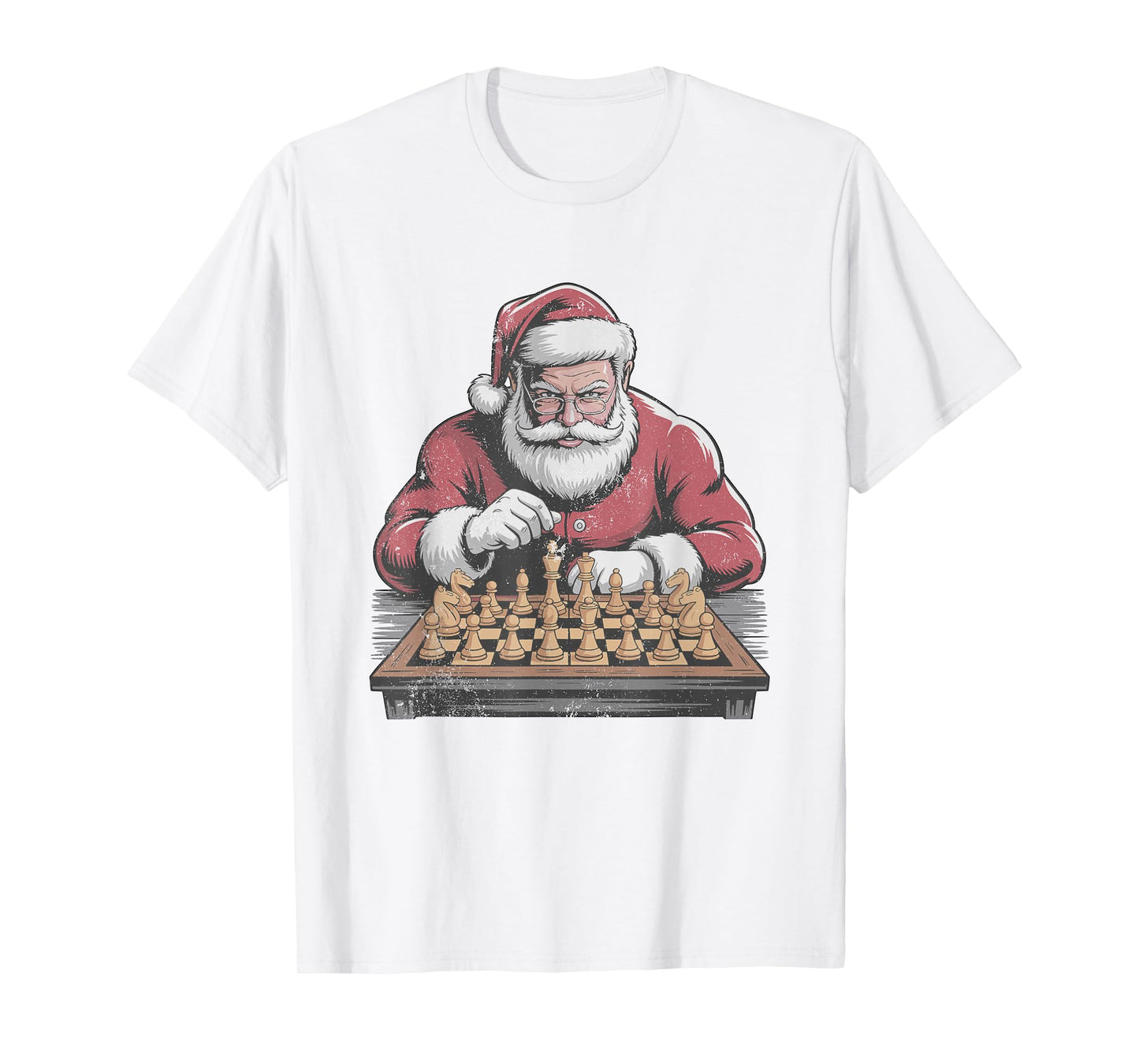 Vintage Santa Playing Chess Retro Christmas Holiday Sports T-Shirt