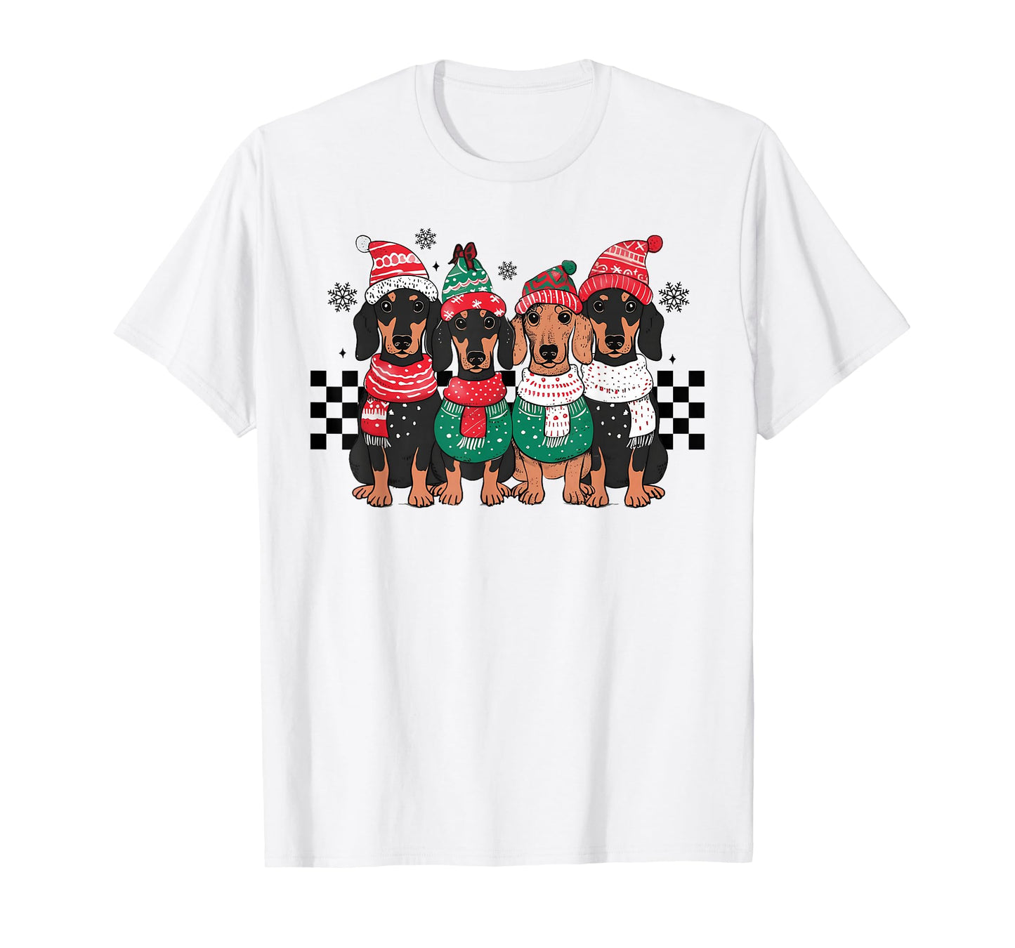 Merry Christmas Dachshund Dog Xmas Wiener Women Men Kids T-Shirt