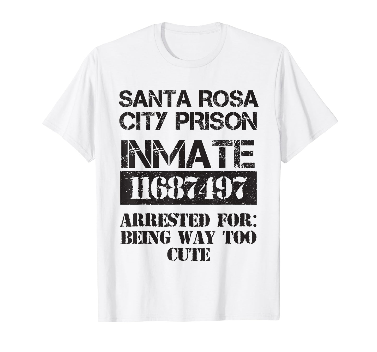 Funny Halloween Santa Rosa City Prisoner Costume T-Shirt