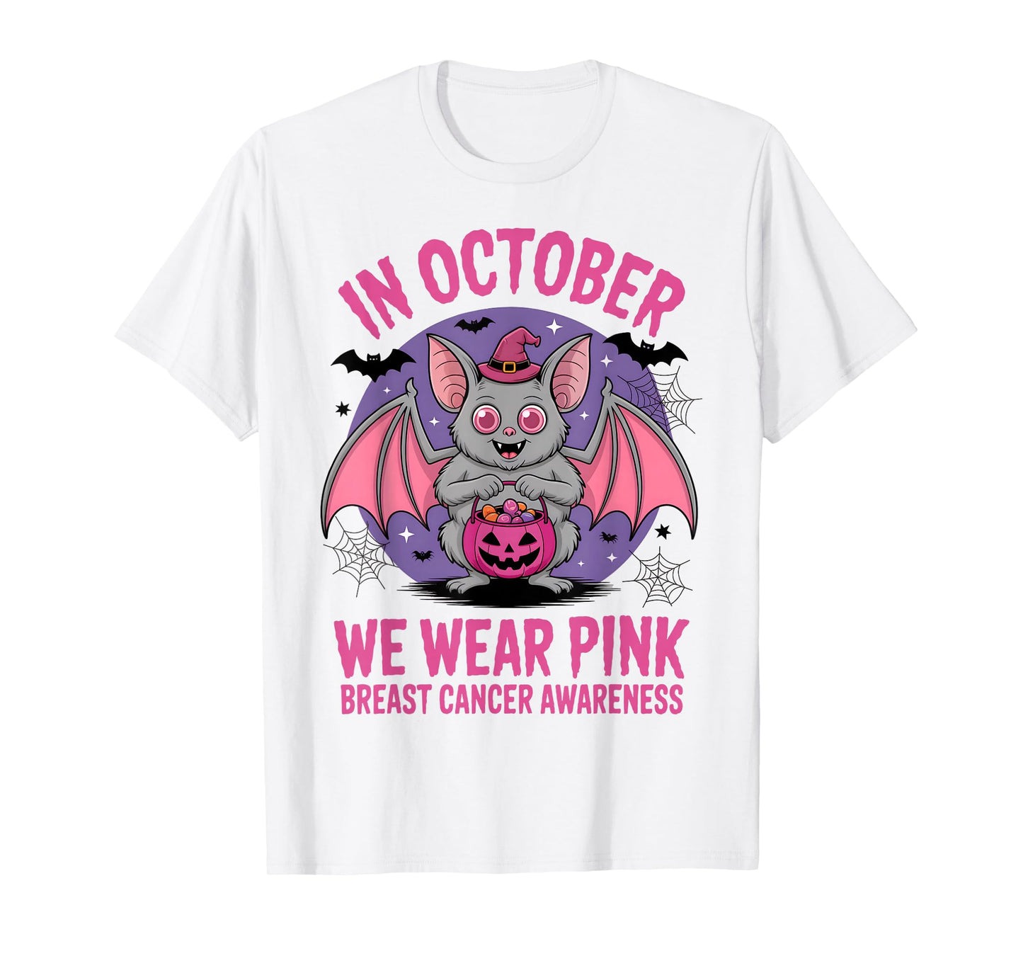 in October We Wear Pink Shirt Ghost Breast Cancer Awareness T-Shirt
