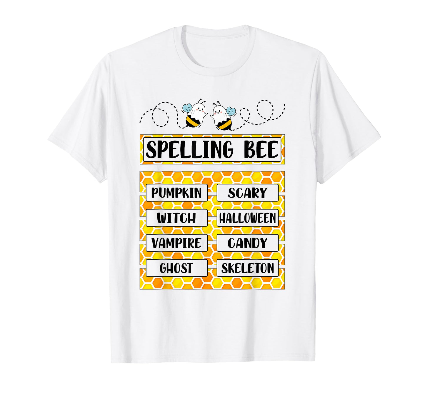 Spelling Bee Pumpkin Scary Pun Halloween Costume Teachers T-Shirt