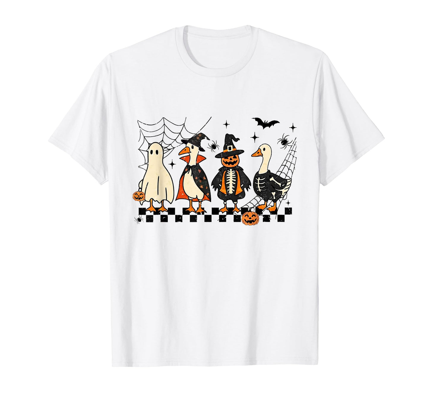 Halloween Ducks Wearing Ghost Skeleton Jack-o'-Lantern Witch T-Shirt