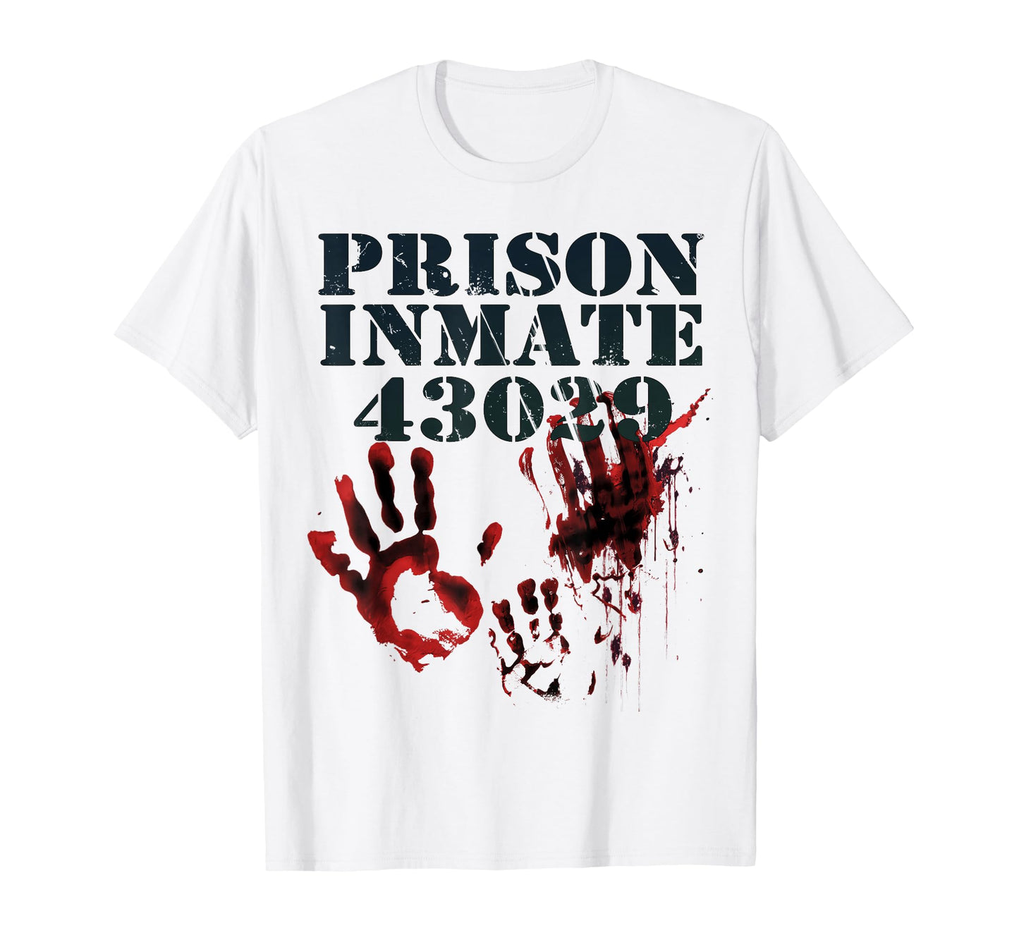 Prison Inmate Shirt Zombie Bloody Halloween Blood Splatter T-Shirt
