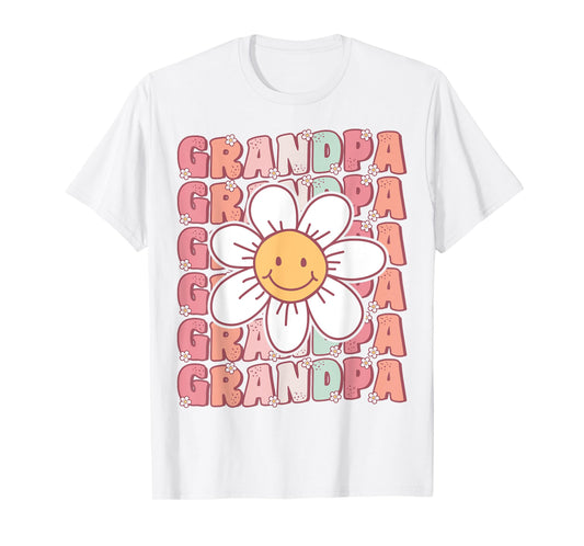 Groovy Grandpa Matching Family Birthday Party Daisy Flower T-Shirt
