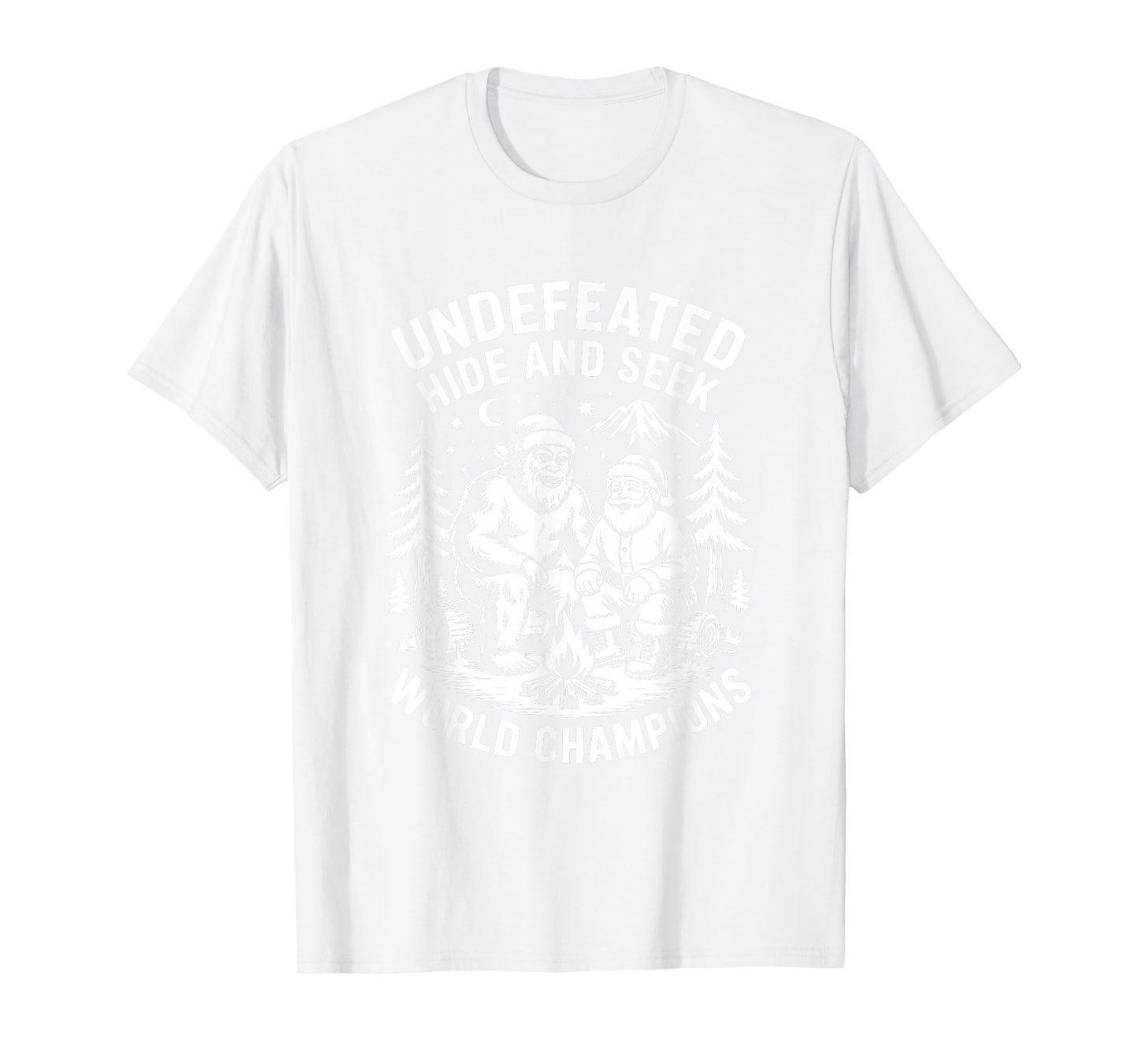 Undefeated Champions Santa Bigfoot Funny Holiday T-Shirt