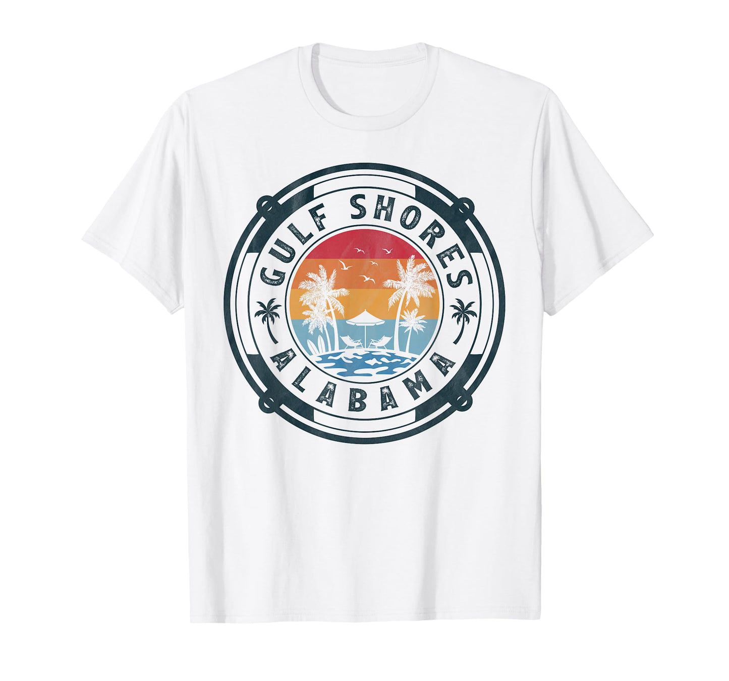 Gulf Shores Beach Alabama Summer Vacation Vintage Sunset T-Shirt