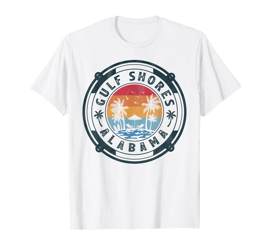 Gulf Shores Beach Alabama Summer Vacation Vintage Sunset T-Shirt