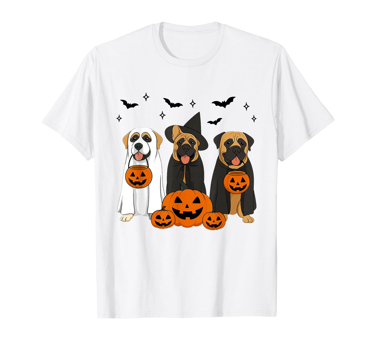 Witch Bullmastiff Dog Halloween Spooky Bullmastiff Dog Mom T-Shirt