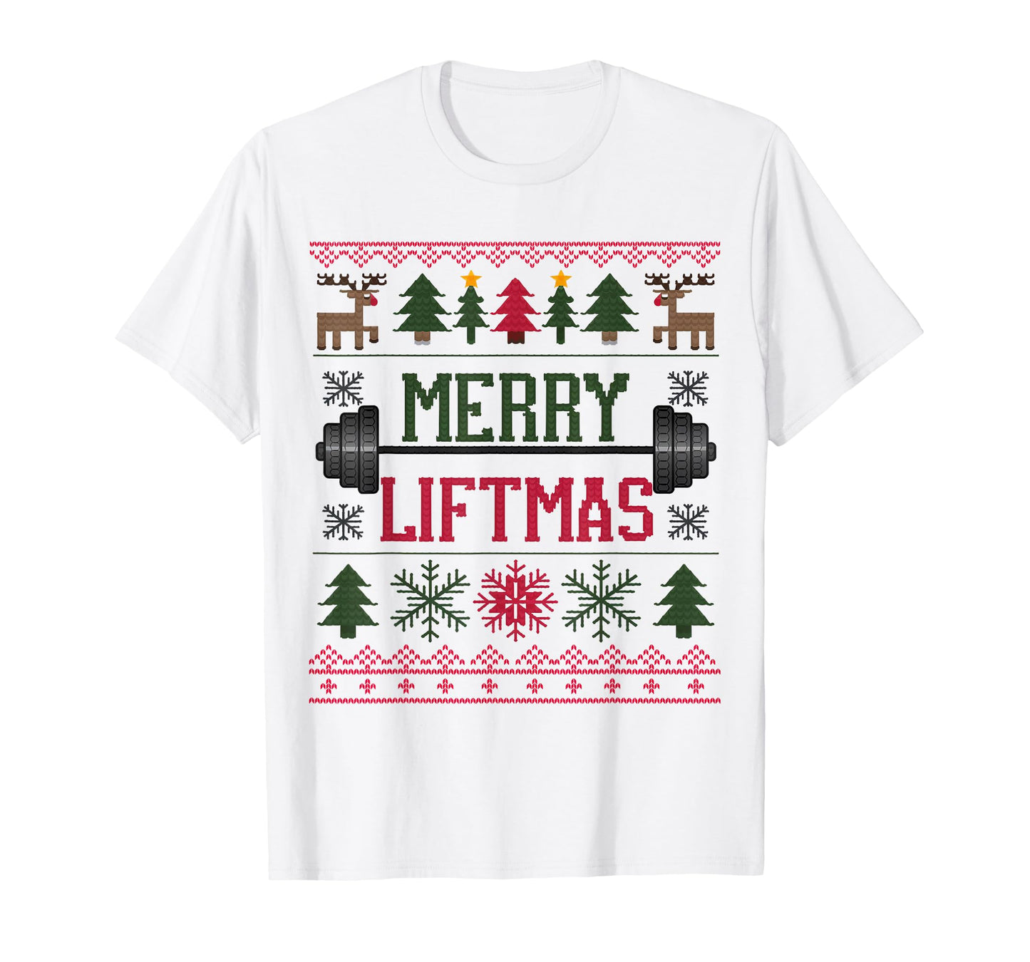 Merry Liftmas Weightlifter Fitness T-Shirt