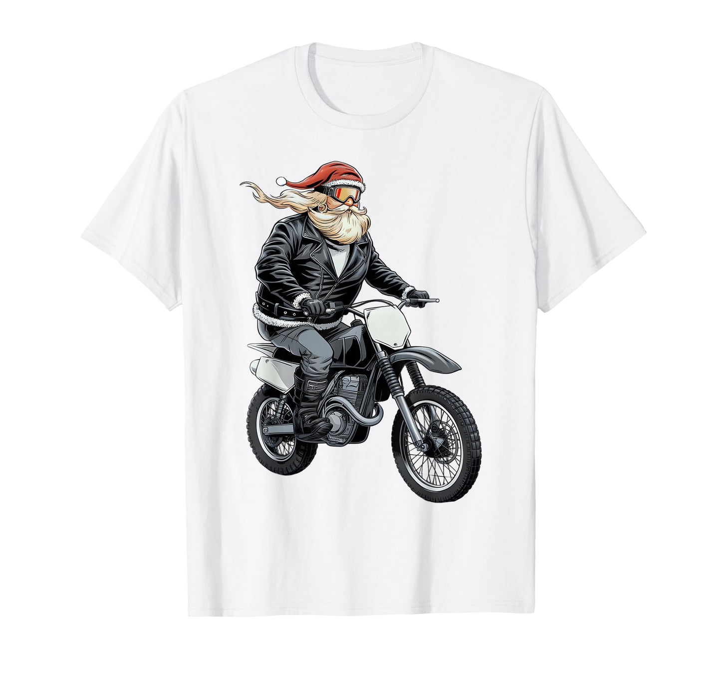 Christmas Motorcycle Racing Santa Xmas Funny Biker Boys Men T-Shirt