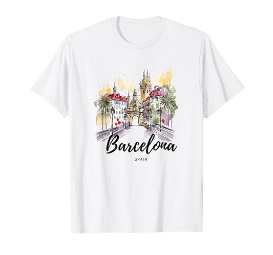 Vintage Spain Barcelona City Espana Souvenir Spain T-Shirt