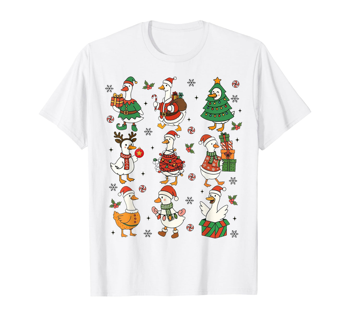 Funny Christmas Goose Cute Duck Holiday Mens Womans Kids T-Shirt
