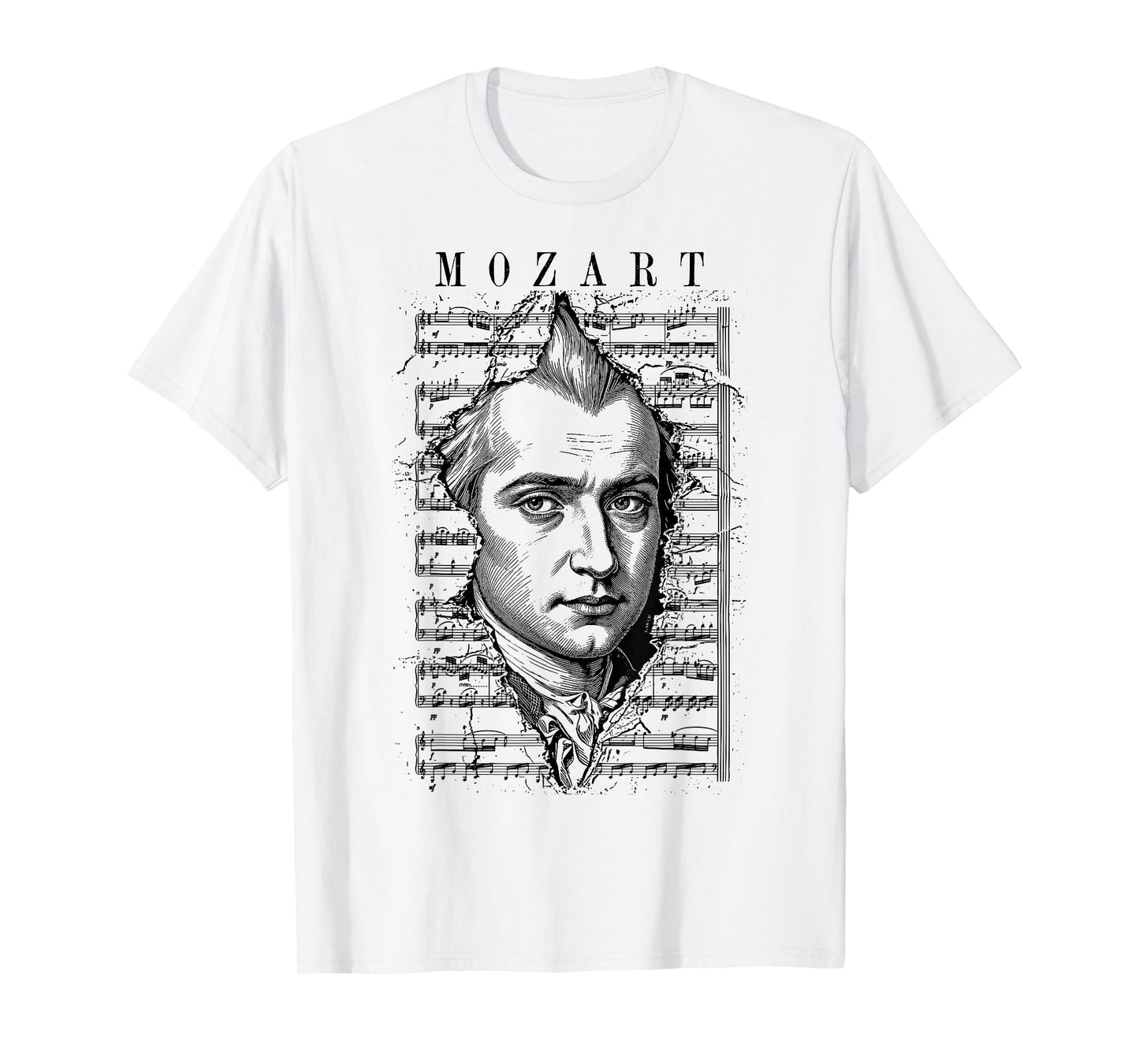 Wolfgang Amadeus Mozart Classical Sheet Music Notes Vintage T-Shirt