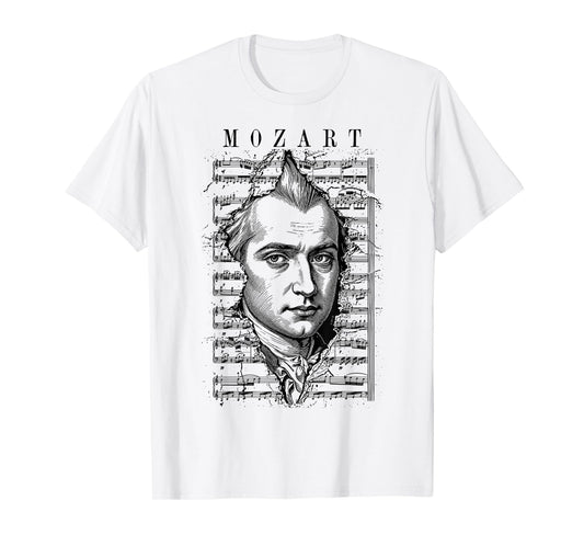 Wolfgang Amadeus Mozart Classical Sheet Music Notes Vintage T-Shirt