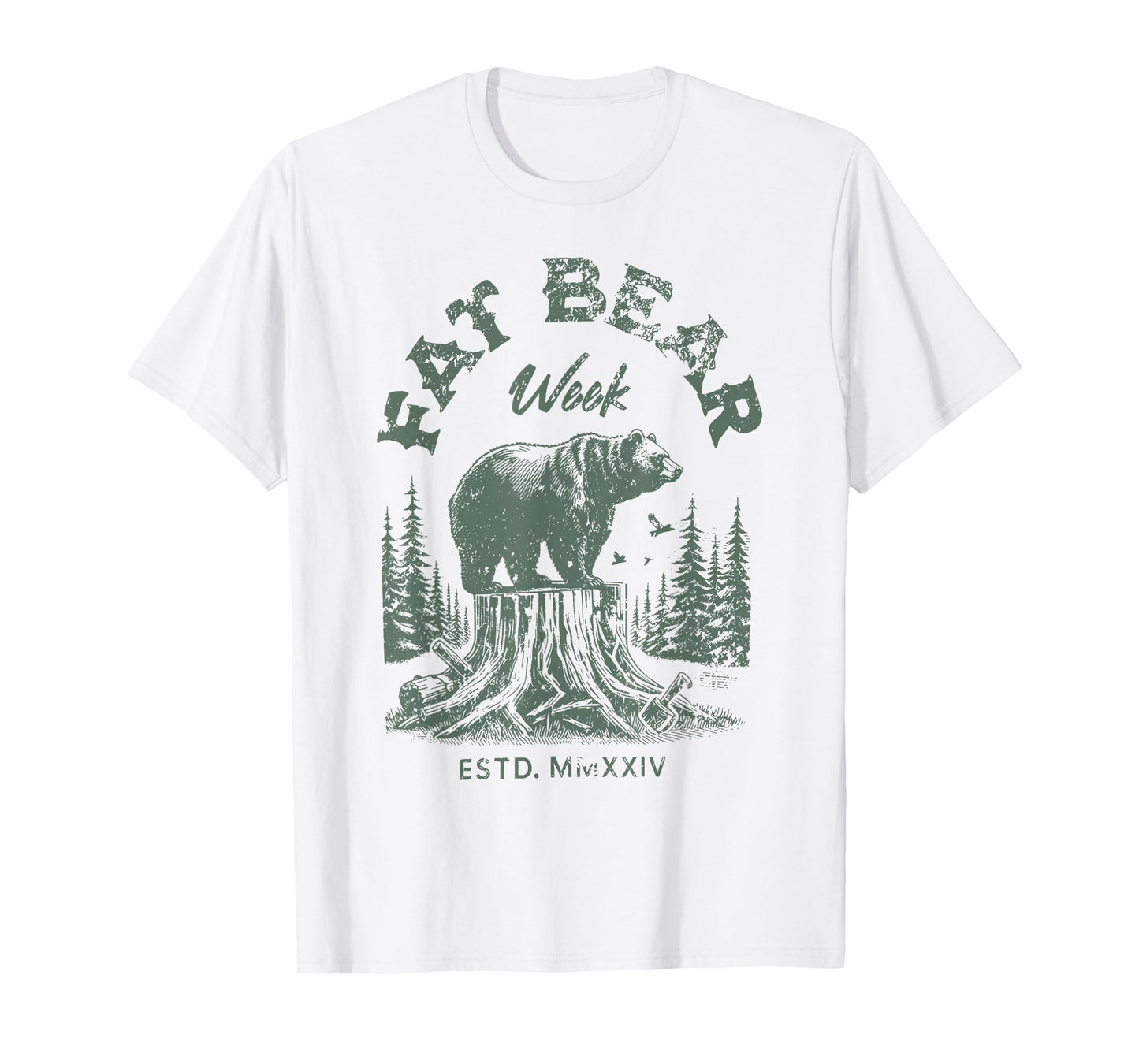 Fat Bear Week Vintage Retro Grizzly Bear Lovers T-Shirt
