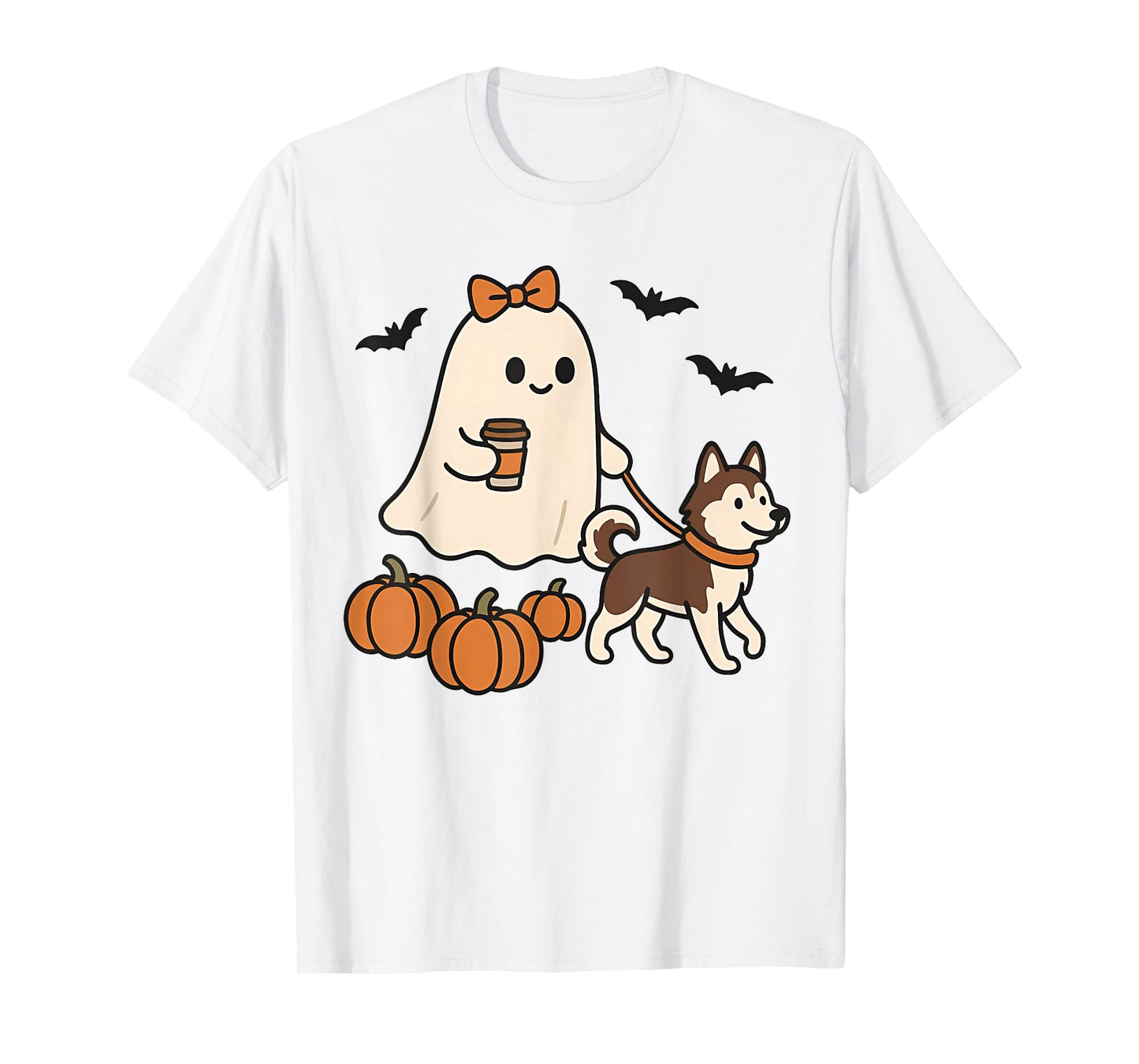 Funny Halloween Siberian Husky Boo Ghost Spooky Season T-Shirt