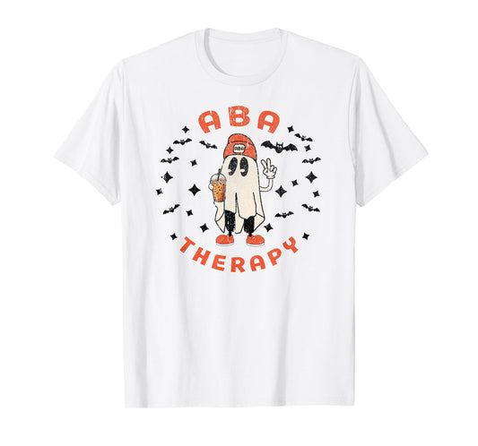 Halloween ABA Therapy Therapist Behavior Autism Ghost Fall T-Shirt