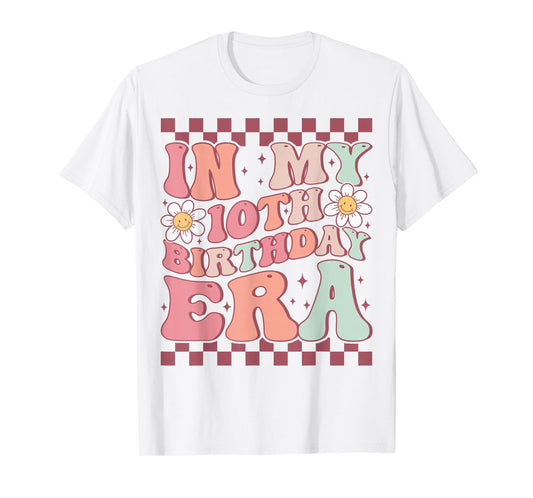 In My 10th Birthday Era Cute Groovy 10th Birthday Party T-Shirt