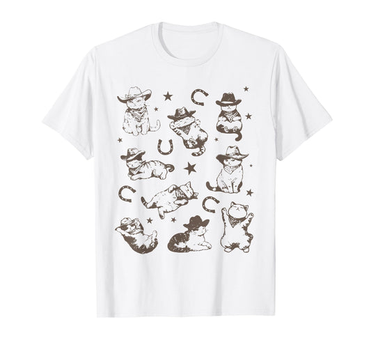 Cowboy Cats And Kittens Western Cowboy Vintage 90s Cowgirl T-Shirt