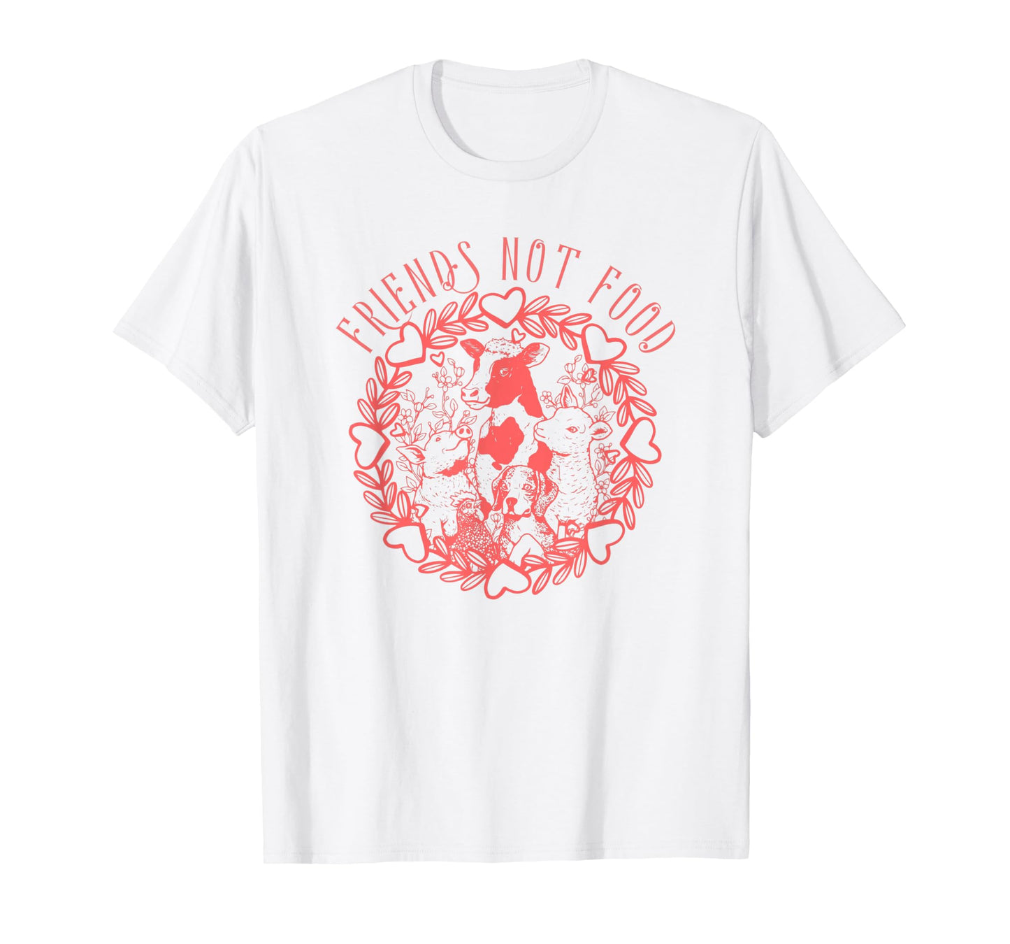 Animals Are Friends Not Food Vegetarian Vegan Lover T-Shirt