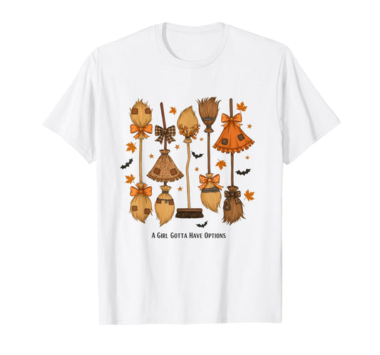 A Girl Gotta Have Options Patchwork Witch Halloween T-Shirt