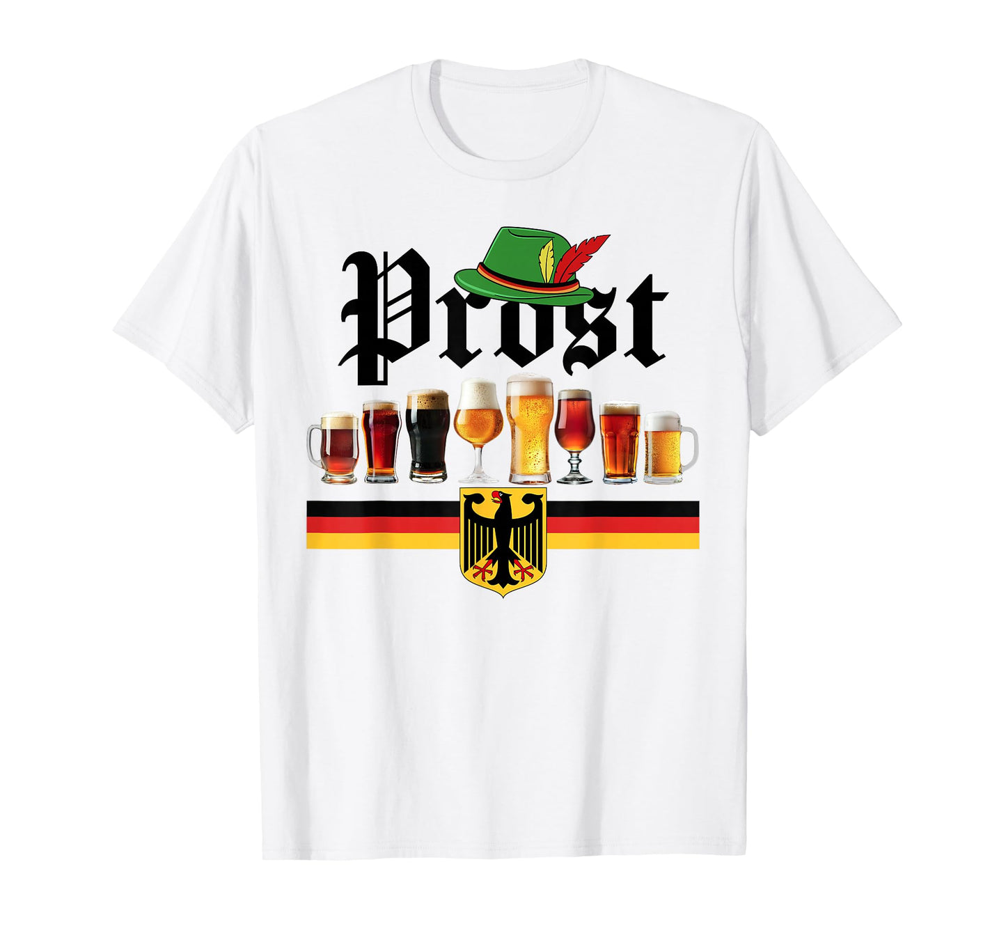 Oktoberfest Drinking Men Women Vintage German Flag Prost T-Shirt