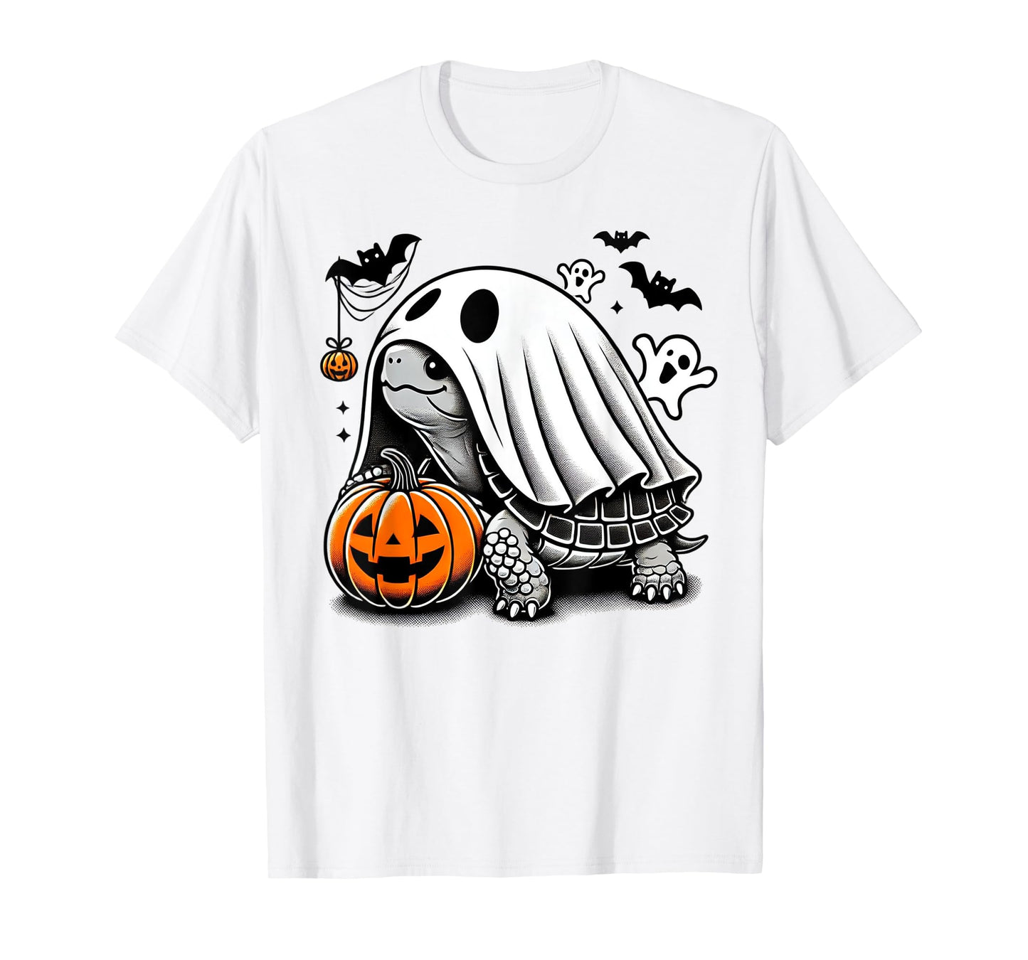 Halloween Turtle Ghost Pumpkin Costume Terrapin Tortoise T-Shirt