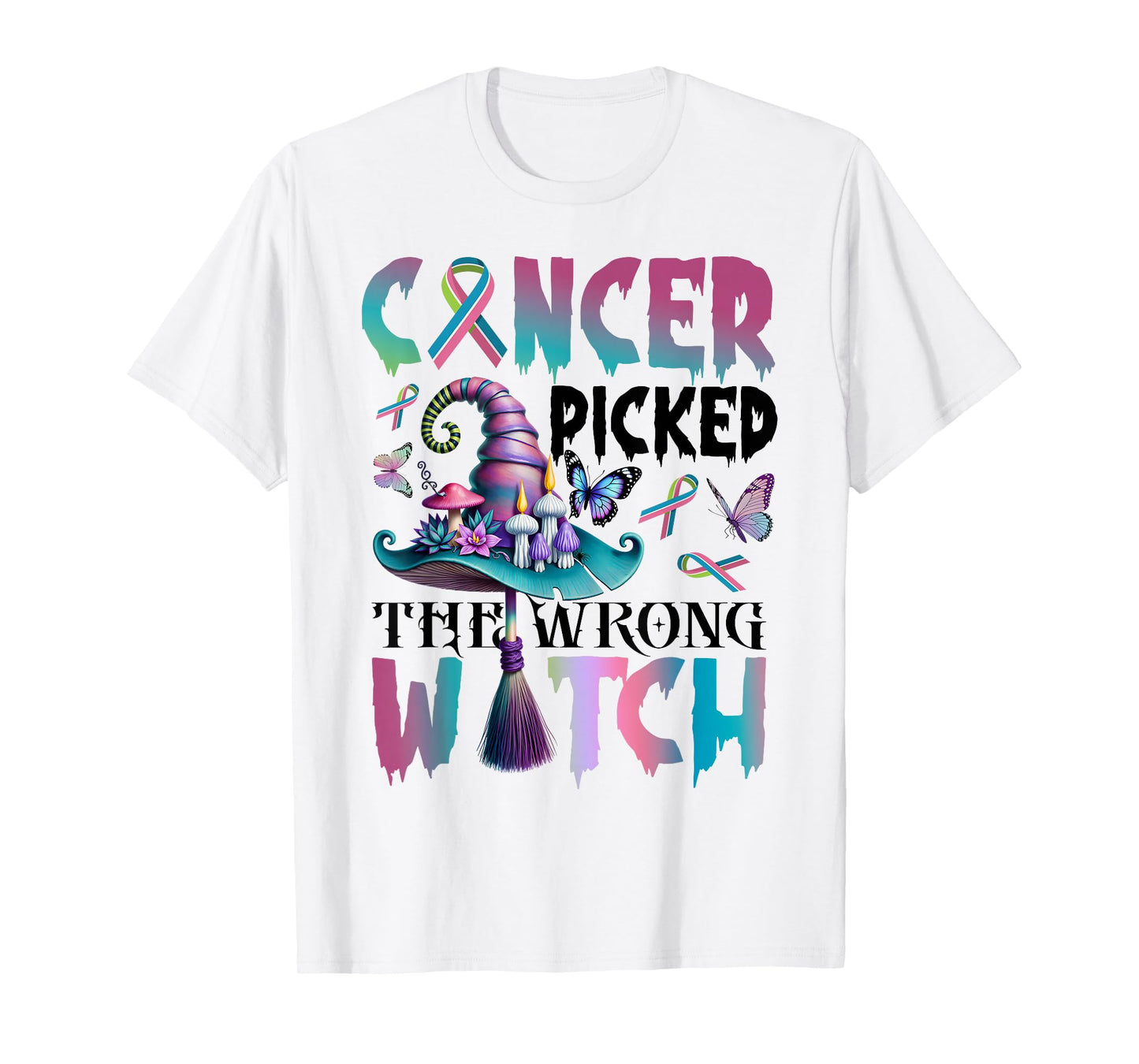 Pick The Wrong Witch Halloween Metastatic Breast Cancer T-Shirt