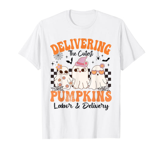 halloween Delivering The Cutest Pumpkins Labor & Delivery T-Shirt