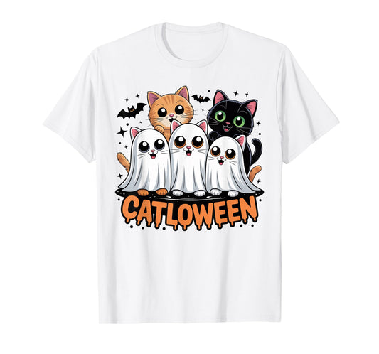 catloween Boo Cute Kitty Cats Lover Halloween Women Men T-Shirt