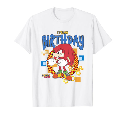 Sonic The Hedgehog Birthday It's My B-Day Knuckles T-Shirt