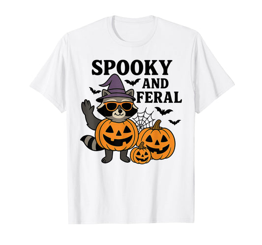 Funny Halloween Raccoon Pumpkin Costume T-Shirt
