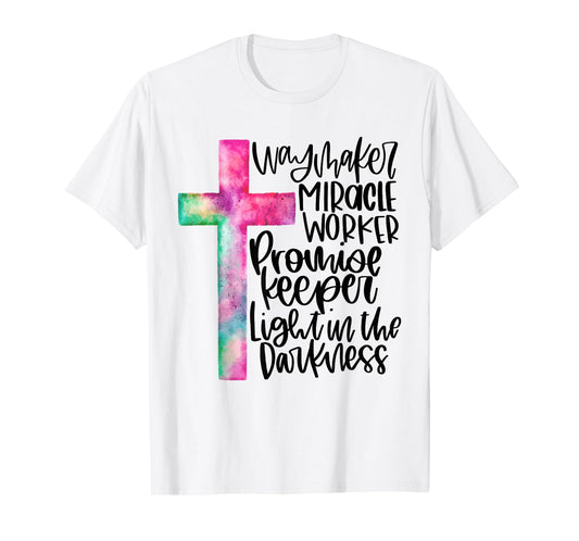 Waymaker Miracle Worker Rainbow Christian Jesus God Women T-Shirt